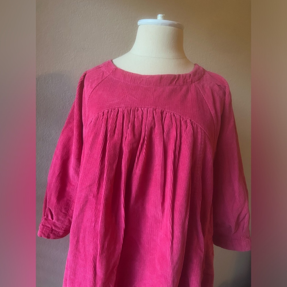 Free People Women's XS Pink Corduroy Puff Sleeve Tunic Top - Picture 10 of 16